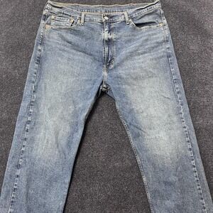 Levis 505 Jeans Mens 40x32 Blue Medium Wash Straight Leg Zip Fly Denim WaterLess